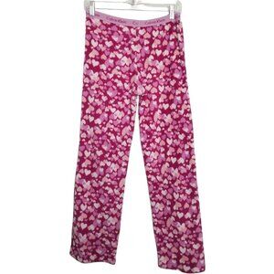 Calvin Klein Girl's Pink Heart Print Fleece Sleep Pajama Pants Size Larg…